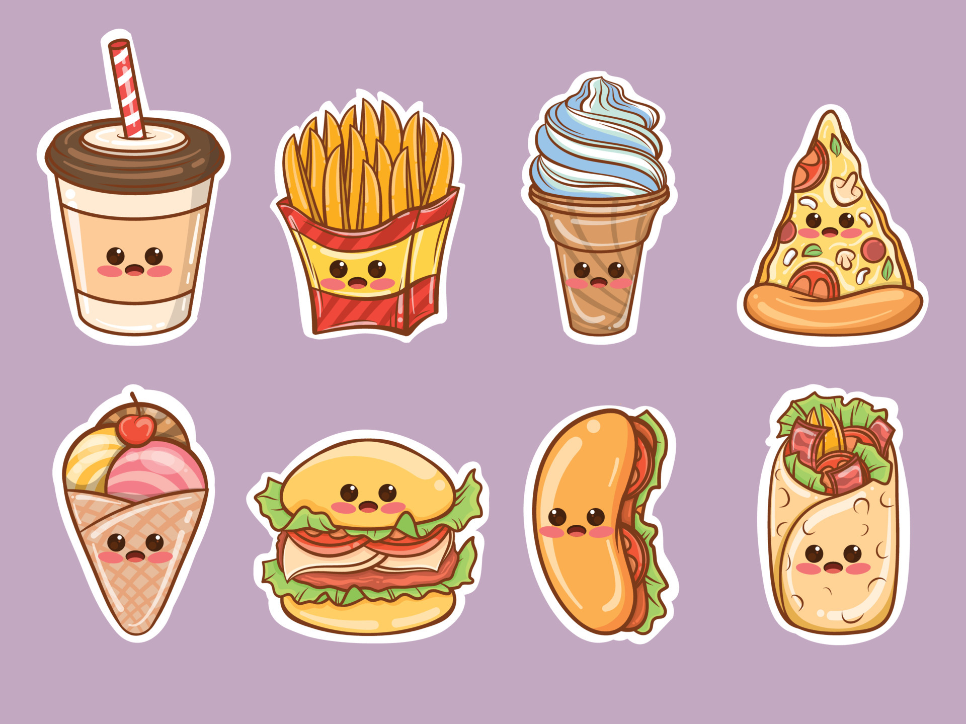 99+ cách vẽ sticker đồ ăn cute nhất ai cũng có thể thử - Trường THPT Phan  Đình Phùng