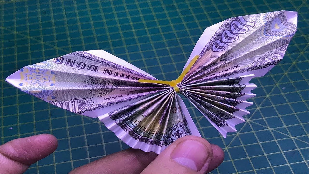 Hướng dẫn cách gấp con bướm bằng tiền giấy chi tiết nhất