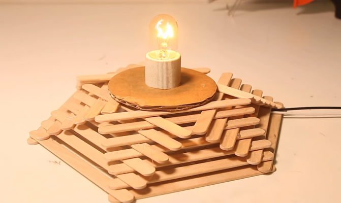 Cách làm đèn ngủ từ que kem gỗ