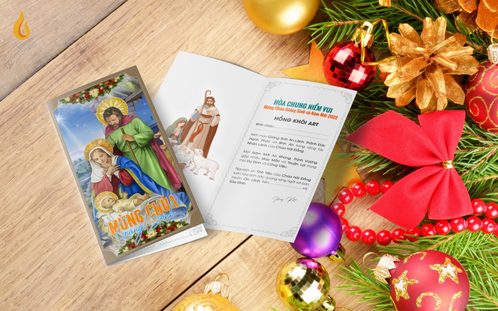 Chia Sẻ Thiệp Giáng Sinh Công Giáo và Chúc Mừng Năm Mới 2022 Tuyệt Đẹp và Ý Nghĩa - Hồng Khôi Art