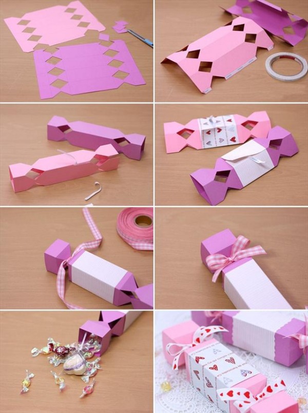 Cách gói quà valentine hình thanh kẹo