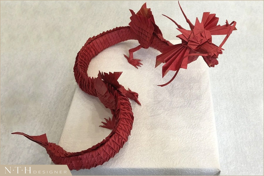 Mẫu gấp giấy hình Rồng Origami - Chinese Dragon
