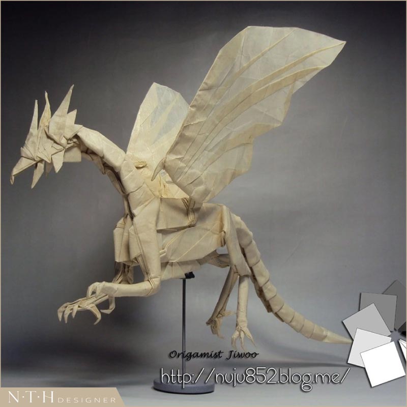 Mẫu gấp giấy Origami hình con Rồng - Luster Dragon