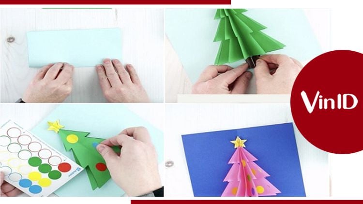 Thiệp Giáng Sinh 3D hình cây thông