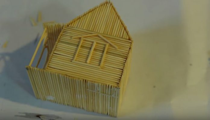 cách làm nhà bằng tăm tre