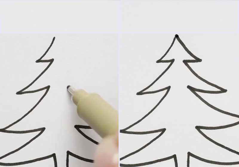 cách vẽ cây thông noel đơn giản nhất