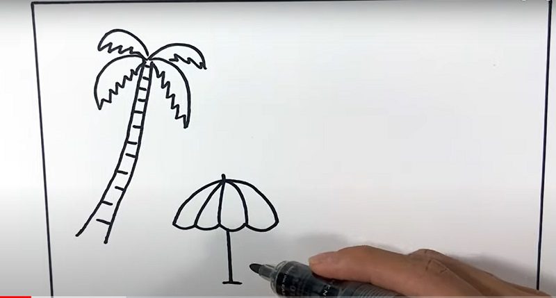vẽ chân chống chiếc ô