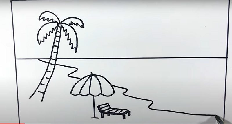 vẽ thêm đường uốn lượn để tạo hình bờ biển