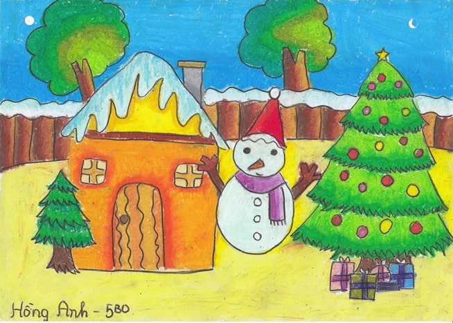 Vẽ tranh đề tài lễ hội Giáng sinh đẹp nhất