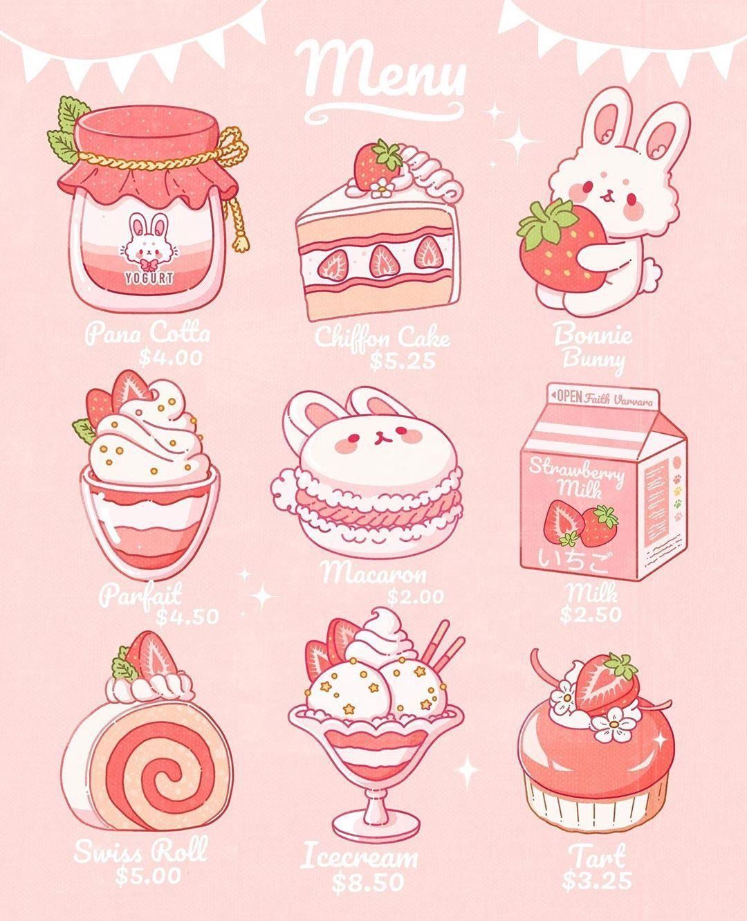 Những hình vẽ đồ ăn cute đơn giản  Những hình vẽ cute đơn giản đồ ăn