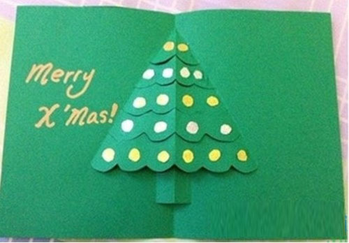 Làm thiệp Giáng sinh hình cây thông Noel tặng bạn bè 1