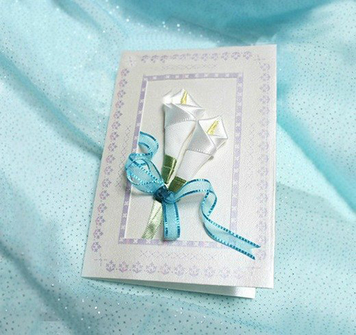 Thiệp handmade đơn giản với hai bông hoa ly