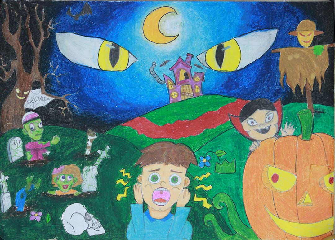 Tranh vẽ lễ hội halloween lớp 9