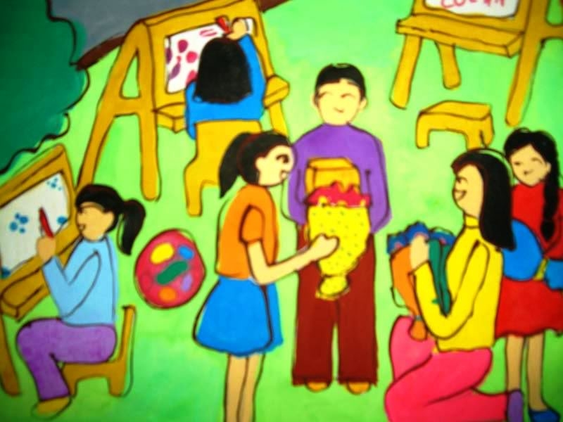 Tranh vẽ ngày nhà giáo Việt Nam 20-11 đẹp nhất