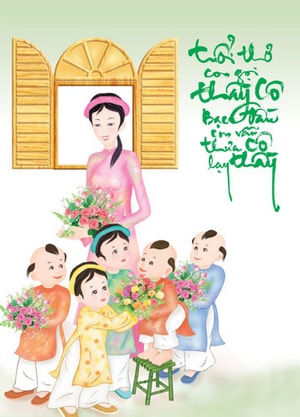 Tranh vẽ ngày nhà giáo Việt Nam lớp 8