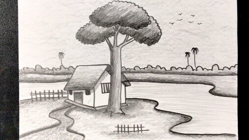 Vẽ tranh tự chọn làng quê