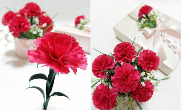 Cách làm hoa cẩm chướng trang trí nhà 6