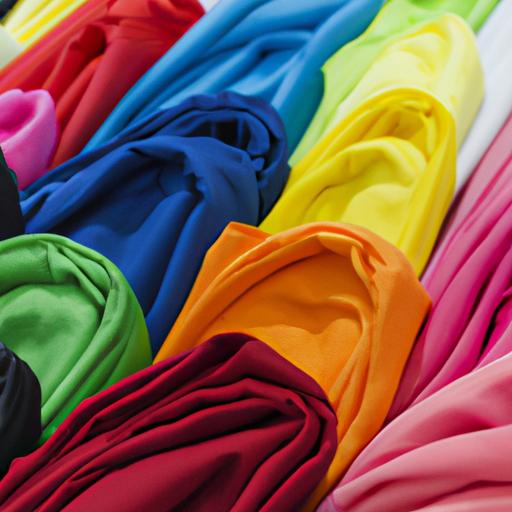 Cận cảnh các mẫu vải với nhiều màu sắc do công ty dệt nhuộm sản xuất.