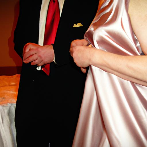 Cặp đôi mặc đồ bằng vải voan lụa đến dự tiệc tối