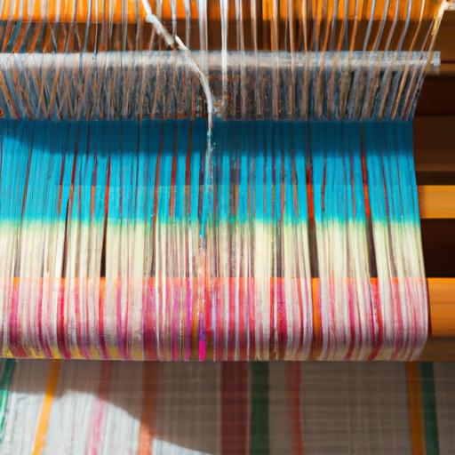Cây cối dệt vải với sợi chỉ màu sắc đa dạng