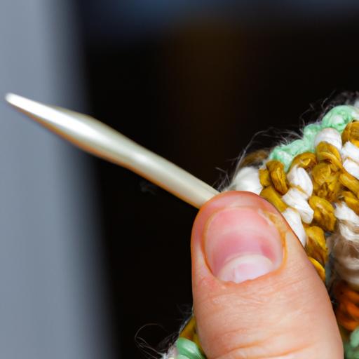 Chân dung chi tiết kim móc đan len trong tay người thợ handmade