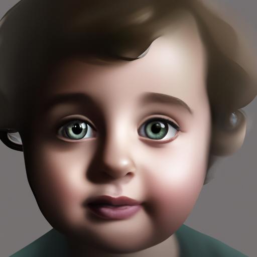 Bức chân dung thật của một đứa trẻ với đôi mắt to, trong sáng và ngây thơ.