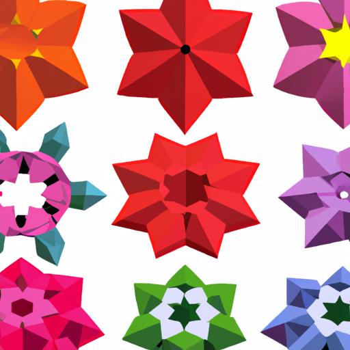 Bộ sưu tập các mẫu bông hoa 5 cánh khác nhau dành cho những người yêu thích origami.