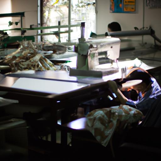 Công nhân Việt Nam cắt vải tại Nga