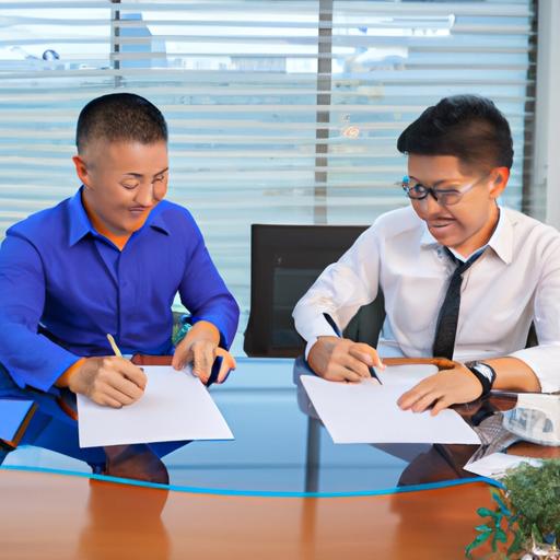 Doanh nhân ký kết hợp đồng với ban quản lý KCN Dệt May Bình An