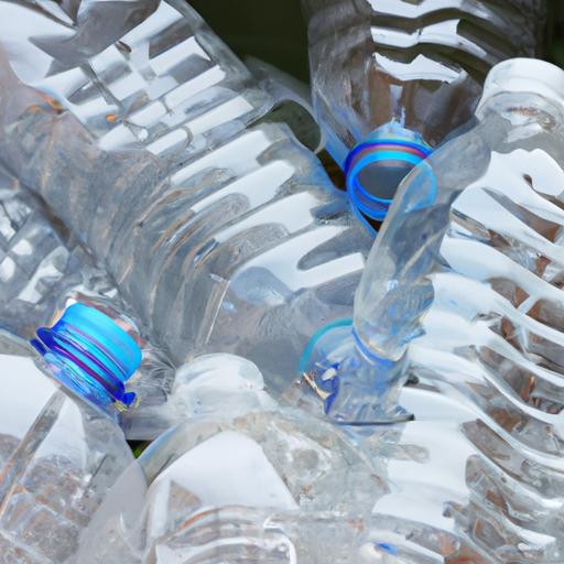 Đống chai nhựa chờ tái chế