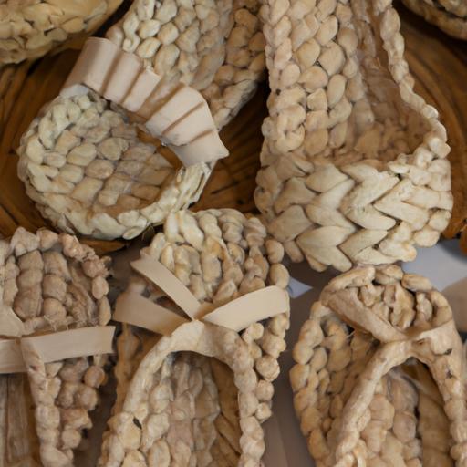 Nhóm giày sandal handmade nữ được làm từ các vật liệu tự nhiên như rơm và dây thừng