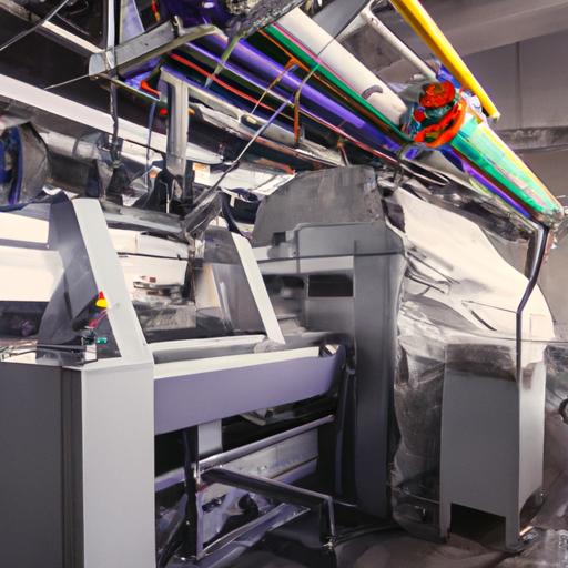 Hình ảnh các thiết bị hiện đại được sử dụng trong quá trình nhuộm vải tại công ty dệt nhuộm.