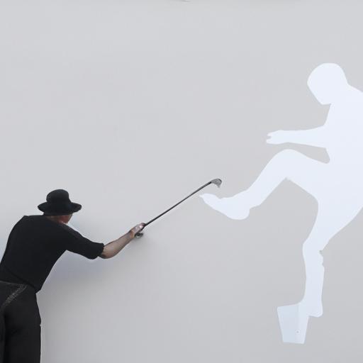 Một nghệ sĩ vẽ một bức tranh tường với hình người đơn giản