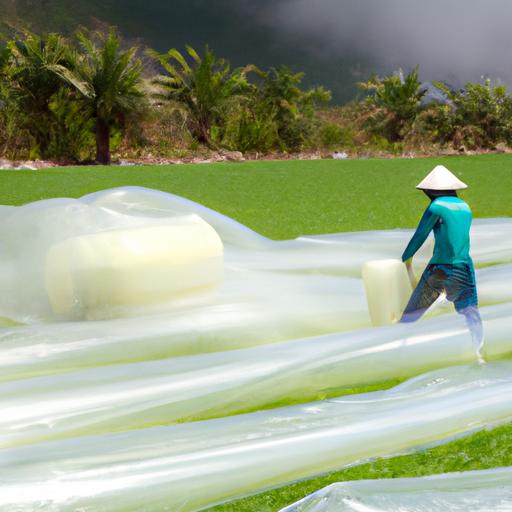 Nông dân sử dụng lưới dệt kim đài loan bảo vệ cây trồng