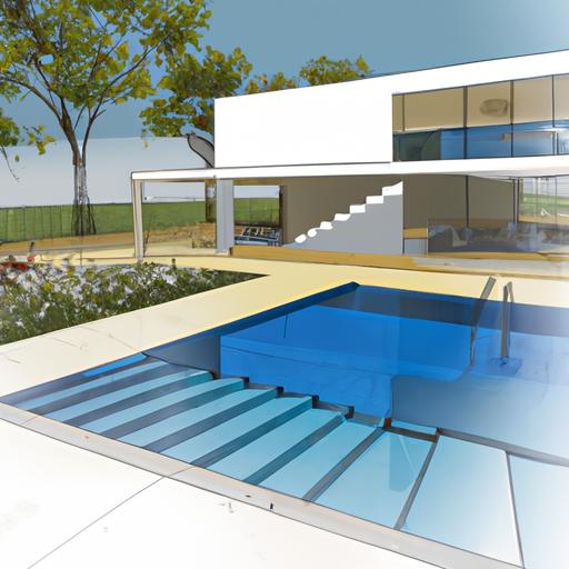 Thiết kế ngôi nhà hiện đại với hồ bơi và vườn cây