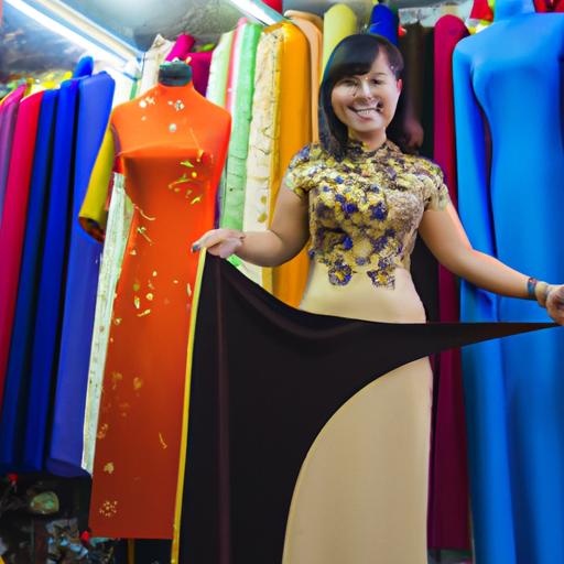 Thợ may tự hào trình diễn bộ trang phục Việt Nam truyền thống trong ngày giỗ tổ thợ may.