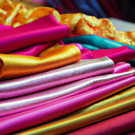 Đống vải Kate Thái đầy màu sắc tại nhà máy dệt