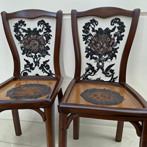Đôi ghế gỗ handmade với thiết kế tương đồng.